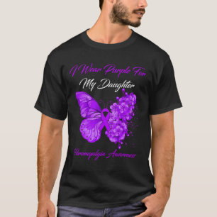 Camiseta Eu Visto Roxo Para Minha Filha Fibromialgia Guerre