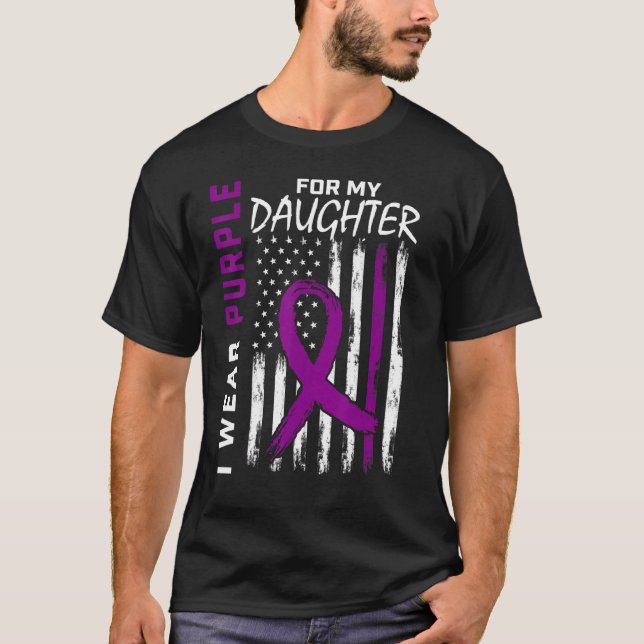 Camiseta Eu Visto Roxo Para Minha Filha Sensibilização Epil (Frente)