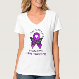 Camiseta Eu Visto Roxo para minha Irmã Sensibilização do