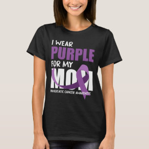 Camiseta Eu Visto Roxo Para Minha Mãe Câncer de pâncreas Aw