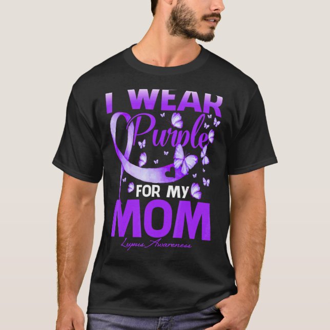 Camiseta Eu Visto Roxo Para Minha Mãe Lupus Sensibilização  (Frente)