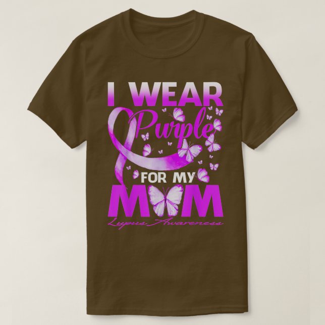 Camiseta Eu Visto Roxo Para Minha Mãe Lupus Sensibilização  (Frente do Design)