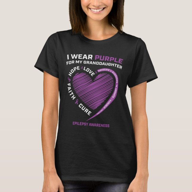 Camiseta Eu Visto Roxo Para Minha Neta Epilepsia Awaren (Frente)