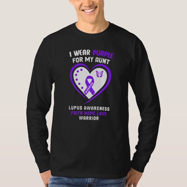 Camiseta Eu Visto Roxo Para Minha Tia Lupus Consciência (Frente)