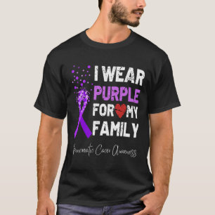 Camiseta Eu Visto Roxo Para O Câncer de pâncreas Da Minha F