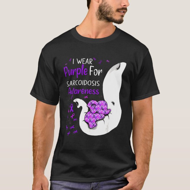 Camiseta Eu Visto Roxo Para O Elefante De Consciência Da Sa (Frente)