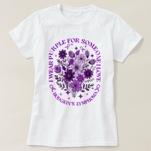 Camiseta Eu Visto Roxo para o Linfoma de Alguém Hodgkin