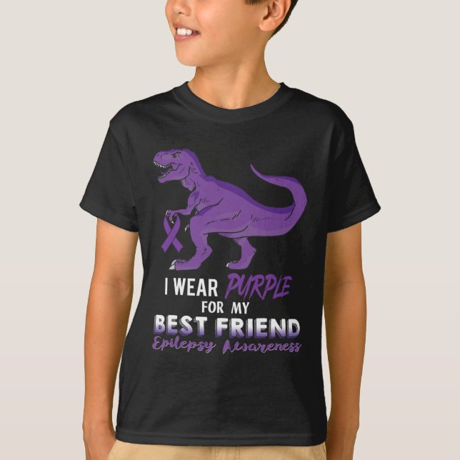 Camiseta Eu Visto Roxo Para O Melhor Amigo Dinossauro Epile (Frente)