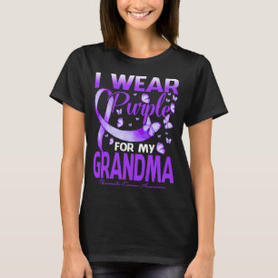 Camiseta Eu Visto Roxo Para O Meu Câncer de pâncreas Da Avó