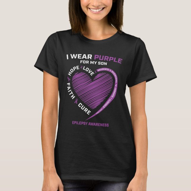 Camiseta Eu Visto Roxo Para O Meu Filho Sensibilização Epil (Frente)