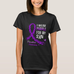 Camiseta Eu Visto Roxo Para O Meu Filho Sobre-Dosagem Consc