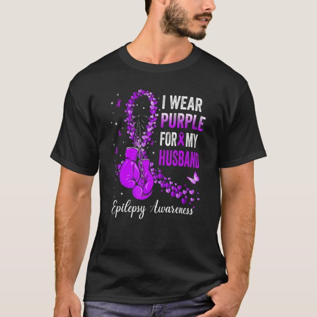 Camiseta Eu Visto Roxo Para O Meu Marido Sensibilização Epi (Frente)