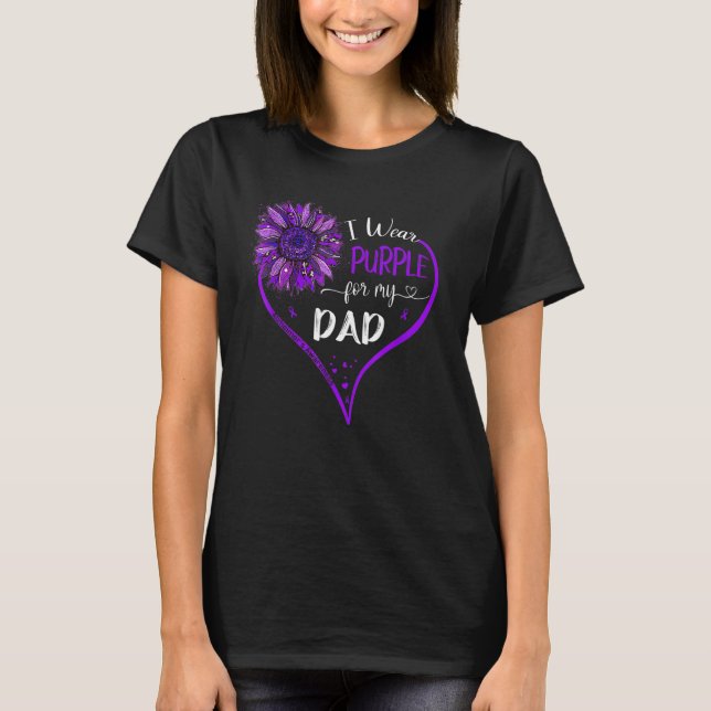Camiseta Eu Visto Roxo Para O Meu Pai Alzheimer Sensibiliza (Frente)