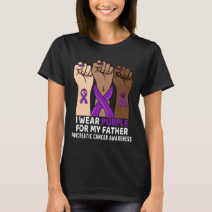 Camiseta Eu Visto Roxo Para O Meu Pai Câncer de pâncreas
