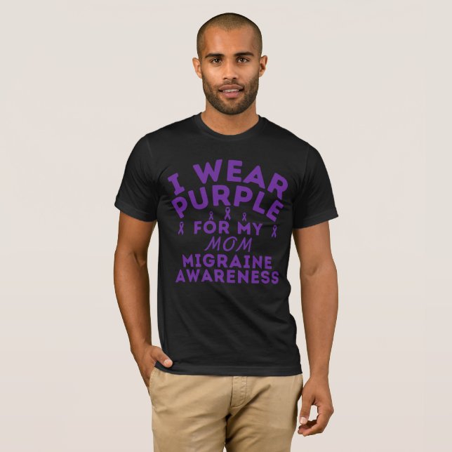 Camiseta Eu Visto Roxo Para O Meu Pai Enxaqueca Personaliza (Frente Completa)