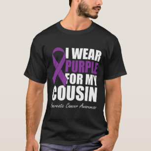 Camiseta Eu Visto Roxo Para O Meu Primo Câncer de pâncreas 