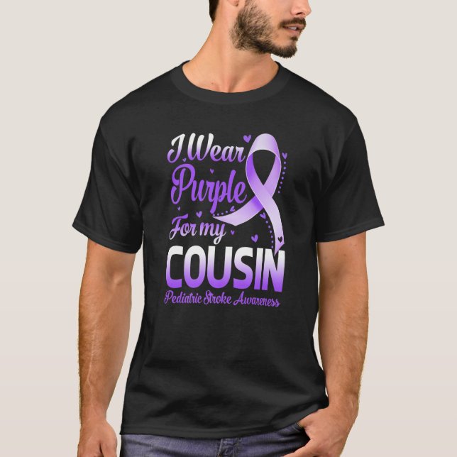 Camiseta Eu Visto Roxo Para O Meu Primo Com Conhecimento De (Frente)