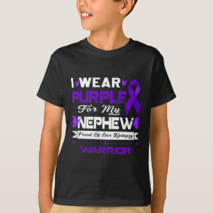 Camiseta Eu Visto Roxo Para O Meu Sobrinho Orgulhoso Da Nos