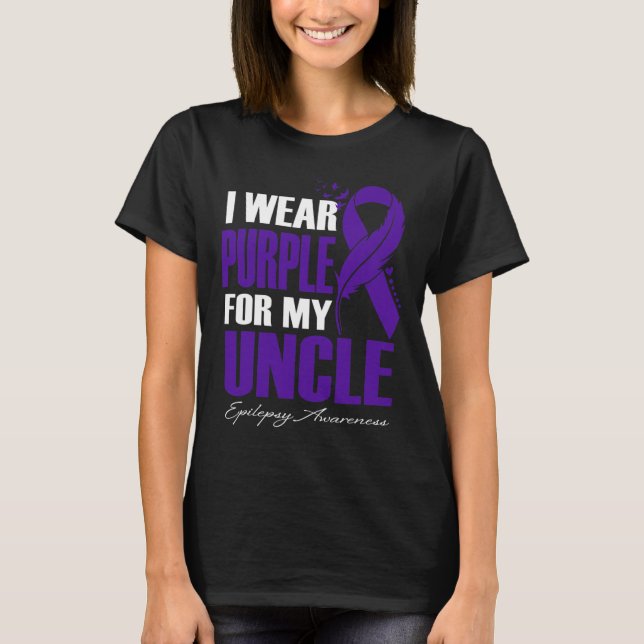 Camiseta Eu Visto Roxo Para O Meu Tio Epilepsy Awarness Fee (Frente)