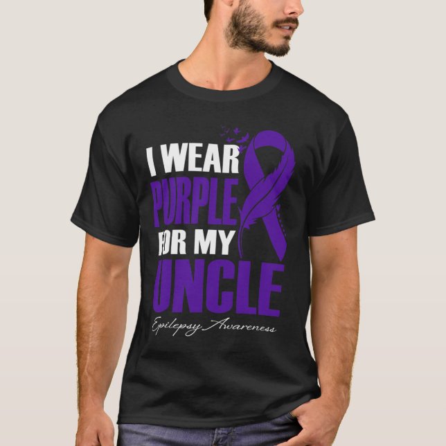 Camiseta Eu Visto Roxo Para O Meu Tio Epilepsy Awarness Fee (Frente)