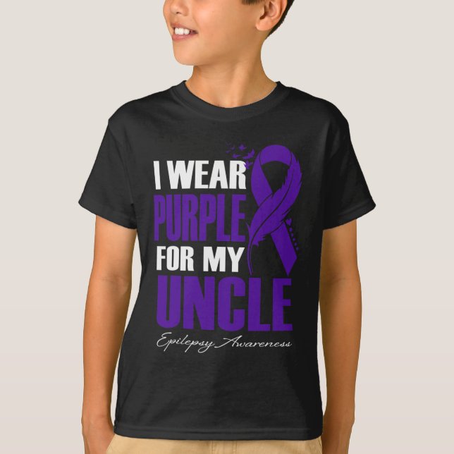 Camiseta Eu Visto Roxo Para O Meu Tio Epilepsy Awarness Fee (Frente)