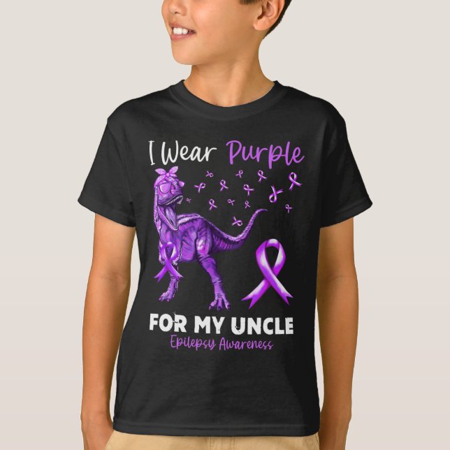 Camiseta Eu Visto Roxo Para O Meu Tio Epilepsy Sensibence D (Frente)