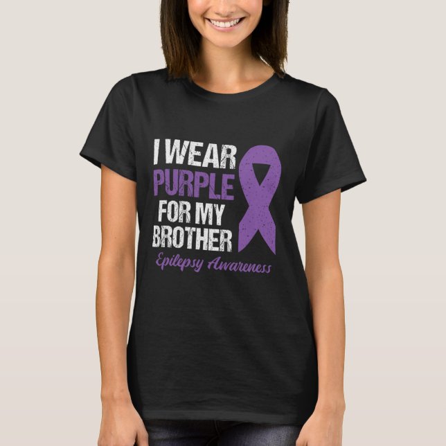 Camiseta Eu Visto Roxo Para Sensibilização Irmão Epilepsia  (Frente)