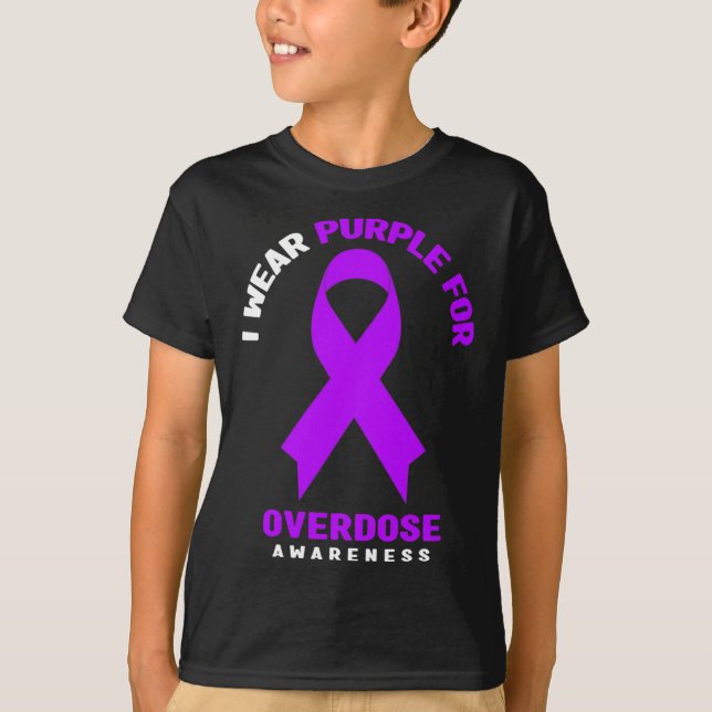 Camiseta Eu Visto Roxo Para Sensibilização Para Sobredosage (Frente)