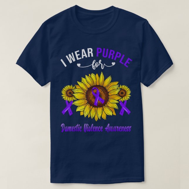 Camiseta Eu Visto Roxo Pela Consciência da Violência Domést (Frente do Design)