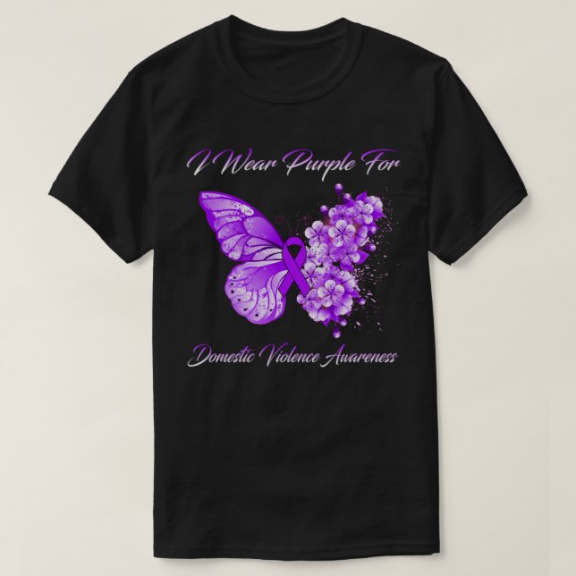 Camiseta Eu Visto Roxo Pela Consciência Da Violência Domést (Frente do Design)