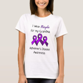 Camiseta Eu Visto Roxo pela Doença de Minha Avó Alzheimer