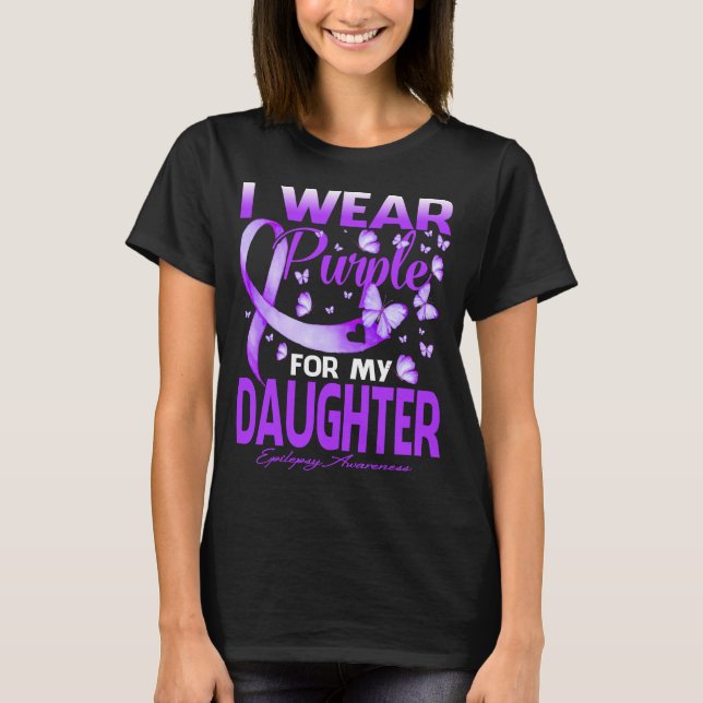 Camiseta Eu Visto Roxo Pela Minha Filha Alzheimer Consciênc (Frente)