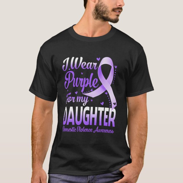 Camiseta Eu Visto Roxo Pela Minha Filha Violência Doméstica (Frente)