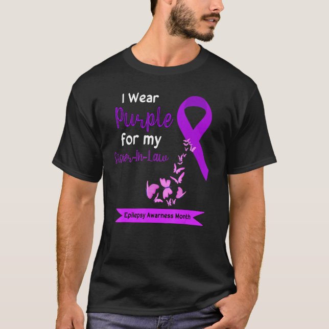 Camiseta Eu Visto Roxo Pela Minha Irmã Em Lei Epilepsia Awa (Frente)