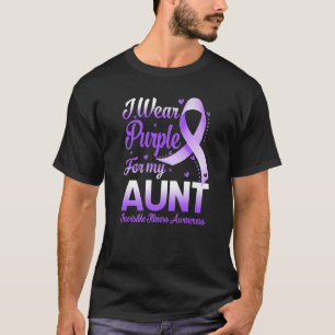 Camiseta Eu Visto Roxo Pela Minha Tia Invisível Doença Ador