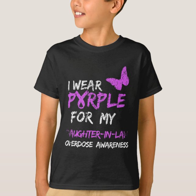 Camiseta Eu Visto Roxo Por Minha Sobredosagem De Filha Em D (Frente)