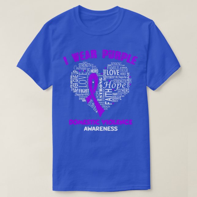 Camiseta Eu Visto Roxo Por Sensibilização Para A Violência  (Frente do Design)