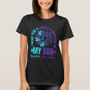 Camiseta Eu Visto Roxo Teal Em Memória Do Meu Filho Suicídi
