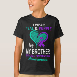 Camiseta Eu Visto Roxo Teal Em Memória Do Meu Irmão Suicídi
