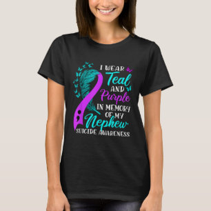 Camiseta Eu Visto Roxo Teal Em Memória Do Meu Suicídio Do S