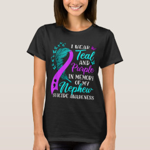 Camiseta Eu Visto Roxo Teal Em Memória Do Meu Suicídio Do S