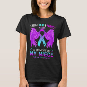 Camiseta Eu Visto Roxo Teal Em Memória Do Suicídio Da Onça 