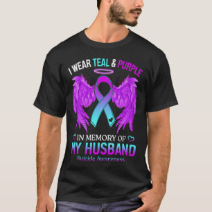 Camiseta Eu Visto Roxo Teal Em Memória Do Suicídio Do Meu M