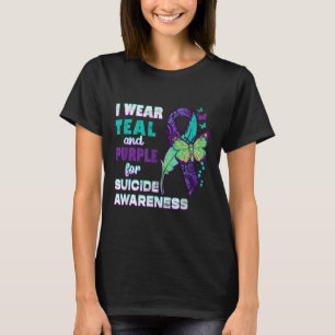 Camiseta Eu Visto Roxo Teal Para Sensibilizar Vocês Mulhere