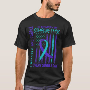 Camiseta Eu Visto Roxo Teal Por Alguém Que Sinto Falta De S