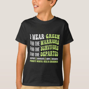 Camiseta Eu Visto Saúde Mental Verde Sensibilização para a