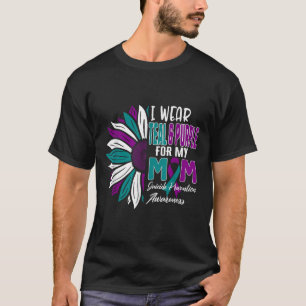 Camiseta Eu Visto Teal & Roxo Para A Minha Mãe O Suicíd