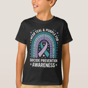 Camiseta Eu Visto Teal & Roxo Para A Prevenção Do Suicí