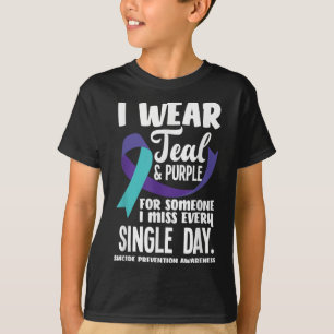 Camiseta Eu Visto Teal & Roxo Para Alguém Que Sinto Fal