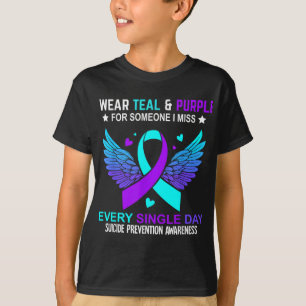 Camiseta Eu Visto Teal & Roxo Para Alguém Que Sinto Fal